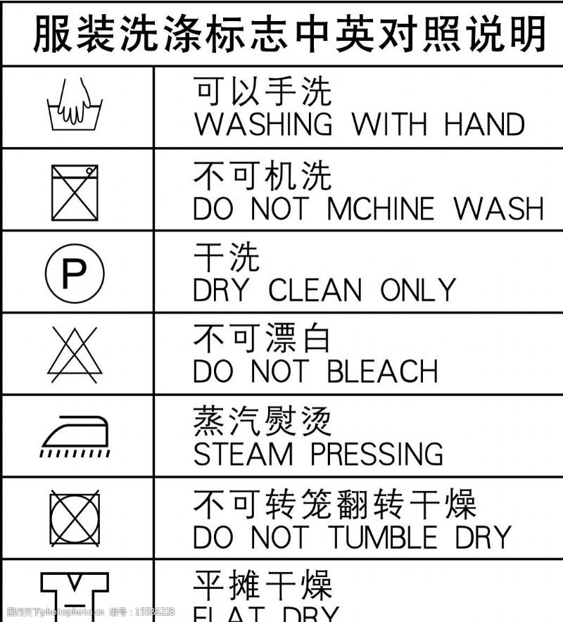 服装洗涤标志图片素材