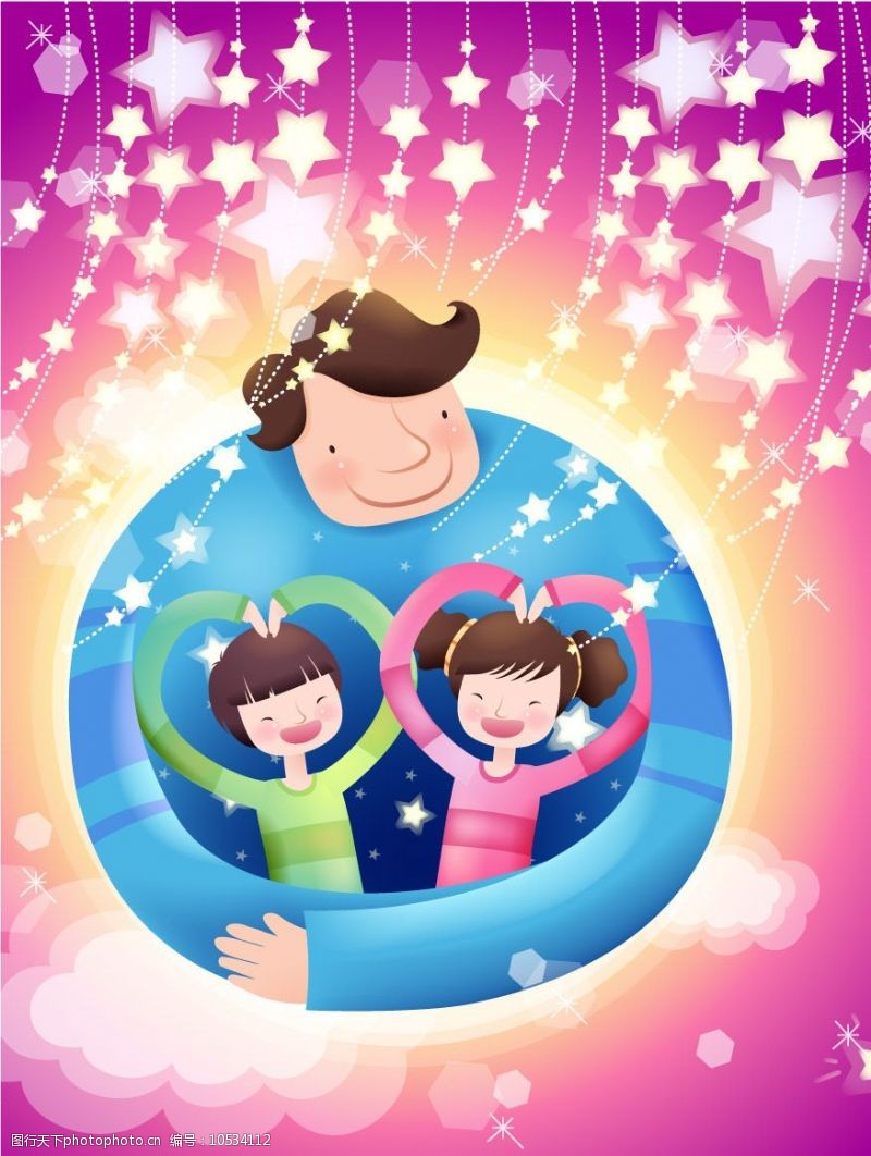 家庭生活韩国可爱卡通温馨家庭图片
