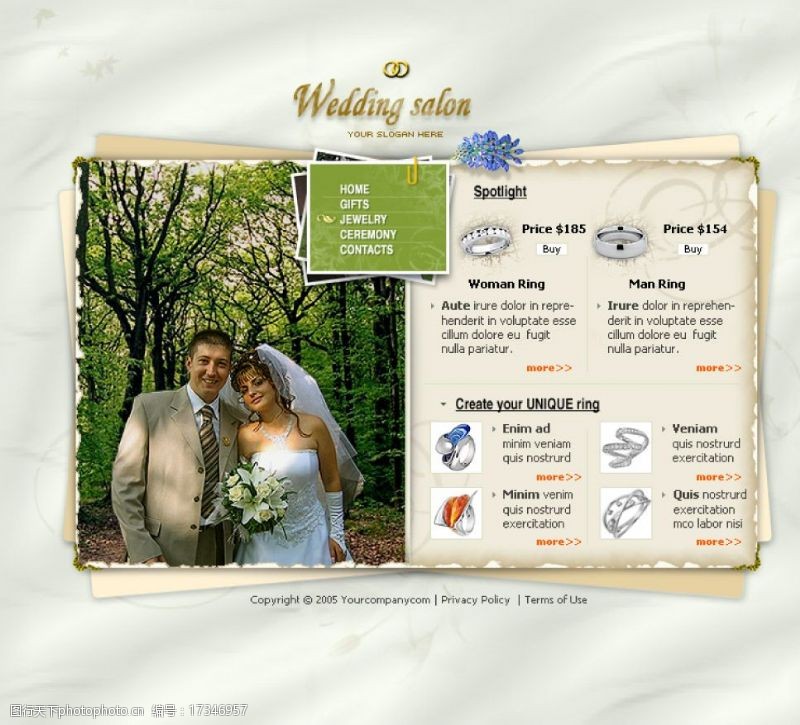 wedding网页模板图片