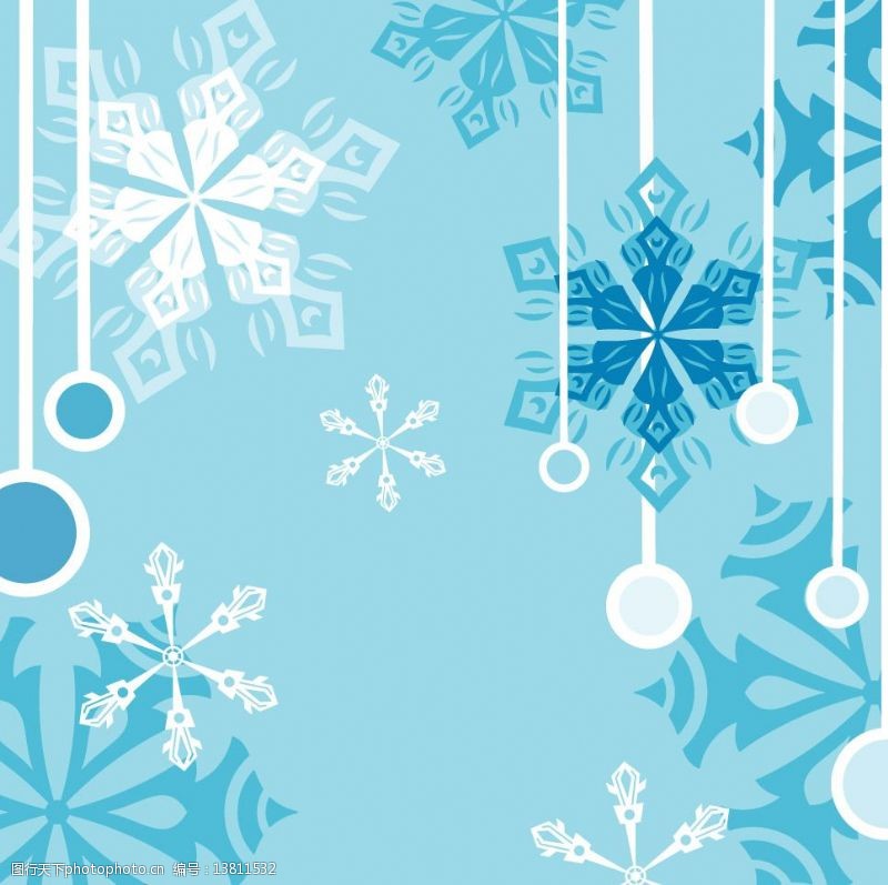 矢量花边的圣诞美丽的宝蓝色冬季花纹图片