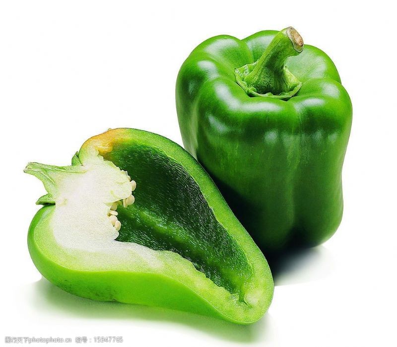 绿色食品底色去底青椒图片