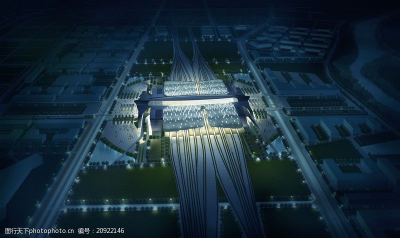 国内建筑设计案例长沙新火车站设计方案0009