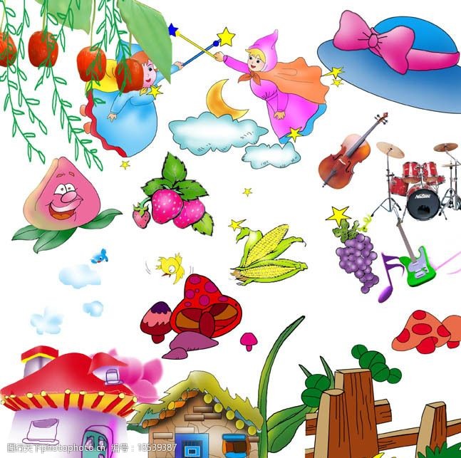 蘑菇小屋儿童字模图片