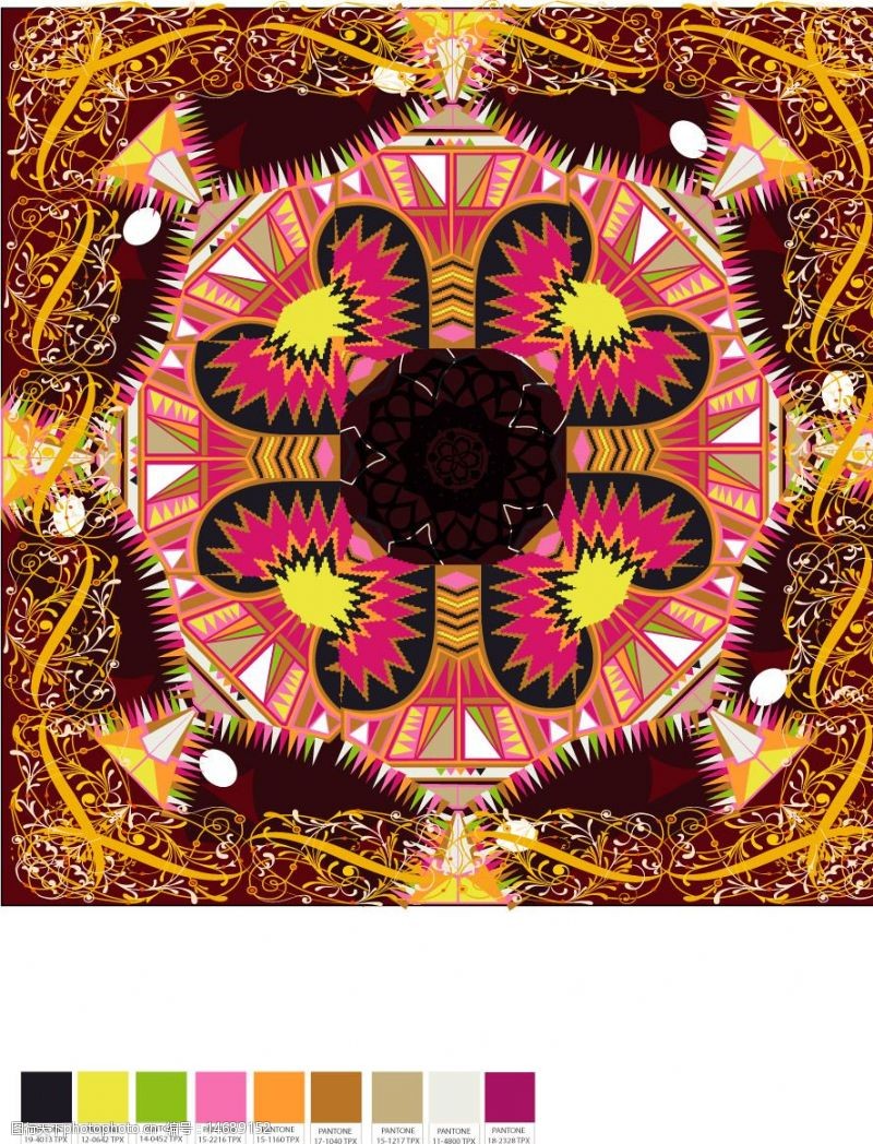 毛毯原创民族花纹图片