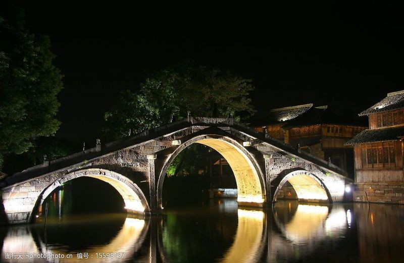 江桥乌镇夜景图片